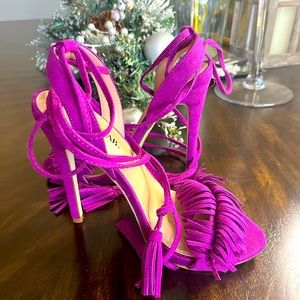 JustFab Heeled Tasseled Sandals